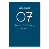 Einfach moderne, trendige Hochzeit Tischnummer (Vorderseite)