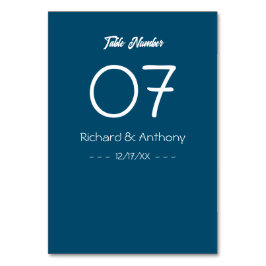 Einfach moderne, trendige Hochzeit Tischnummer