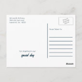 Einfach moderne, trendige Hochzeit Vielen Dank Postkarte (Rückseite)