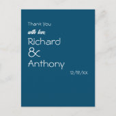 Einfach moderne, trendige Hochzeit Vielen Dank Postkarte (Vorderseite)