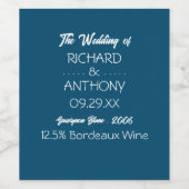 Einfach moderne, trendige Hochzeit Weinetikett (Einzelnes Label)