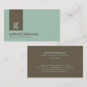 Einfach moderne Visitenkarte - blau/braun (Vorne/Hinten)