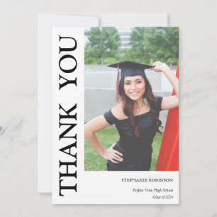 Einfach moderner Abschluss Danke Fotokarte