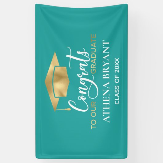 Einfach moderner Aquamariner Abschluss Banner (Vertikal)