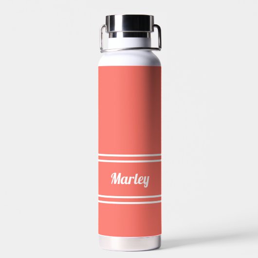 Einfach moderner Individuelle Name Stilvoll farben Trinkflasche (Rückseite)