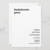 Einfach moderner Junggeselinnen-Abschied Einladung (Vorne/Hinten)