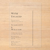 Einfach moderner Minimal Wir sind Verlobt Acryleinladungen (Vorderseite)