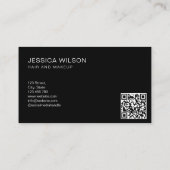 Einfach moderner Minimaler Beruflicher QR-Code Visitenkarte (Rückseite)