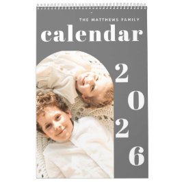 Einfach moderner Minimaler Foto-Planer Kalender