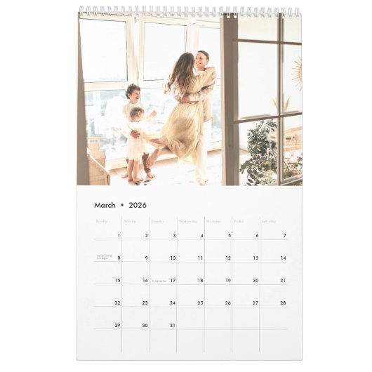 Einfach moderner Minimaler Foto-Planer Kalender (Mär 2026)
