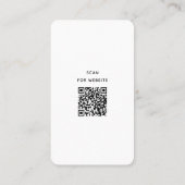 Einfach moderner Minimaler Schwarz-weißer QR-Code Visitenkarte (Rückseite)