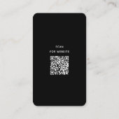 Einfach moderner Minimaler Schwarz-weißer QR-Code Visitenkarte (Rückseite)
