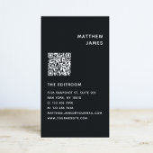 Einfach moderner Minimaler Schwarz-weißer QR-Code Visitenkarte