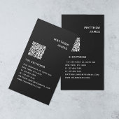 Einfach moderner Minimaler Schwarz-weißer QR-Code Visitenkarte