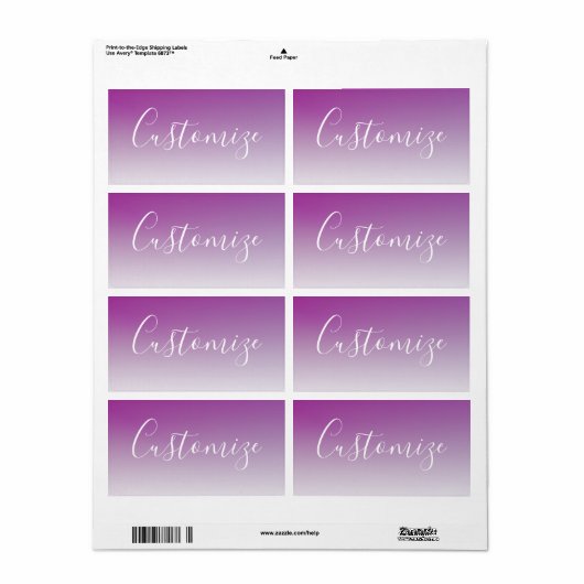 Einfach moderner Minimalismus Lila Ombre Gradient (Vorne)