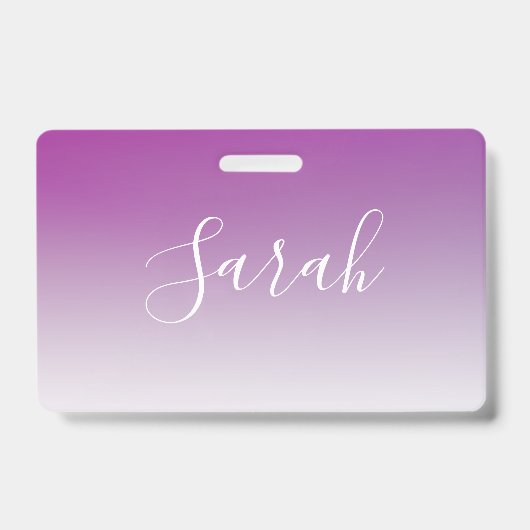 Einfach moderner Minimalismus Lila Ombre Gradient Ausweis (Vorderseite)