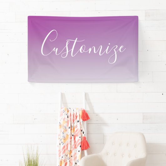 Einfach moderner Minimalismus Lila Ombre Gradient Banner (Insitu)