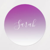 Einfach moderner Minimalismus Lila Ombre Gradient Etiketten (Design 2)