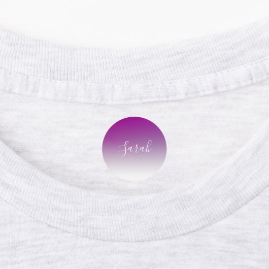Einfach moderner Minimalismus Lila Ombre Gradient Etiketten (Befestigt)