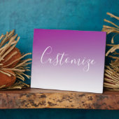 Einfach moderner Minimalismus Lila Ombre Gradient Fotoplatte (Seite)