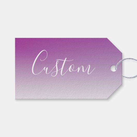 Einfach moderner Minimalismus Lila Ombre Gradient Geschenkanhänger (Vorderseite (Horizontal))