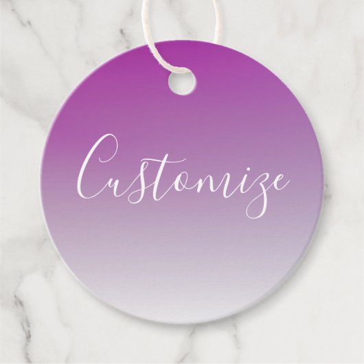 Einfach moderner Minimalismus Lila Ombre Gradient Geschenkanhänger (Vorderseite)