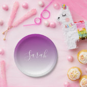 Einfach moderner Minimalismus Lila Ombre Gradient Pappteller (Party)