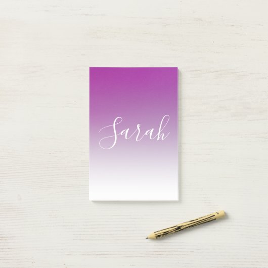 Einfach moderner Minimalismus Lila Ombre Gradient Post-it Klebezettel (Auf Schreibtisch)