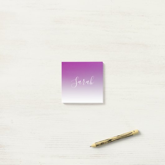 Einfach moderner Minimalismus Lila Ombre Gradient Post-it Klebezettel (Auf Schreibtisch)