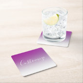 Einfach moderner Minimalismus Lila Ombre Gradient Rechteckiger Pappuntersetzer (Vor Ort)