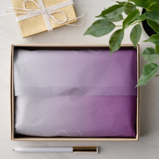 Einfach moderner Minimalismus Lila Ombre Gradient Seidenpapier (Geschenk)