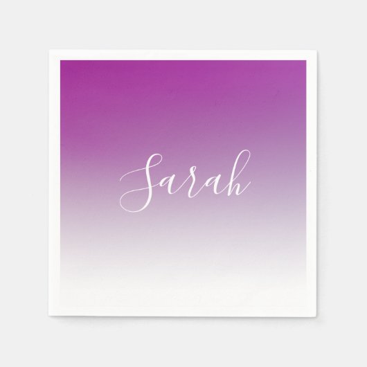 Einfach moderner Minimalismus Lila Ombre Gradient Serviette (Vorderseite)