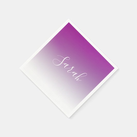 Einfach moderner Minimalismus Lila Ombre Gradient Serviette (Ecke)