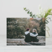 Einfach moderner Mixed Schriftart 2-Foto Save The Date (Stehend Vorderseite)