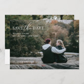 Einfach moderner Mixed Schriftart 2-Foto Save The Date (Vorne/Hinten)