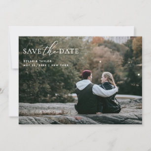 Einfach moderner Mixed Schriftart 2-Foto Save The Date