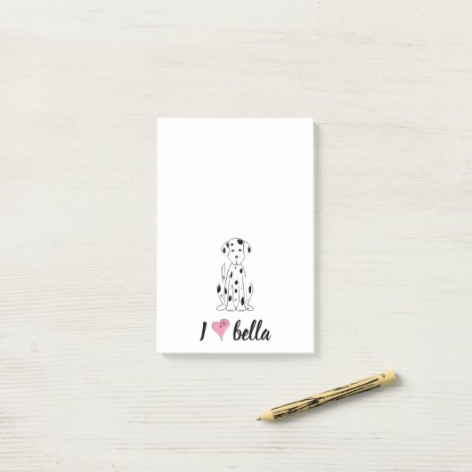 Einfach moderner Monogram Dalmatiner Stilvoll eleg Post-it Klebezettel (Auf Schreibtisch)