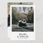 Einfach moderner Name Gerahmt 2-Foto Save The Date (Vorne/Hinten)