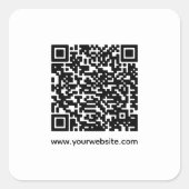Einfach moderner QR-Code und Website Quadratischer Aufkleber (Vorderseite)