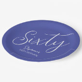 Einfach moderner Script Lavender Lila 60. Geburtst Pappteller (Schrägansicht)