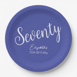 Einfach moderner Script Lavender Lila 70. Geburtst Pappteller