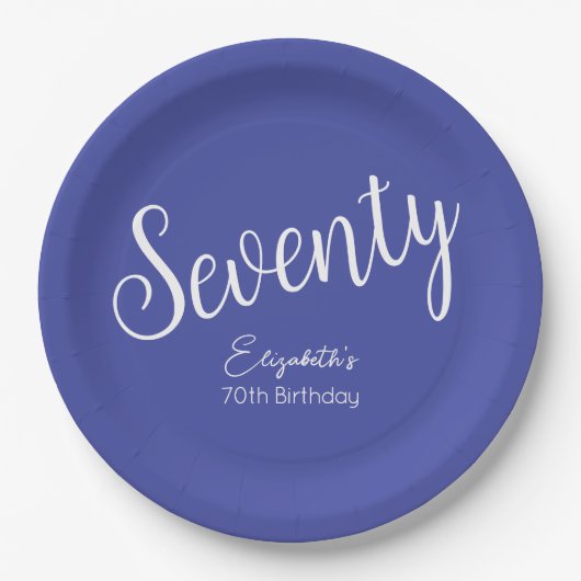 Einfach moderner Script Lavender Lila 70. Geburtst Pappteller (Vorderseite)