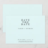 Einfach moderner Text nur eisblau hochheizen Save The Date (Vorne/Hinten)