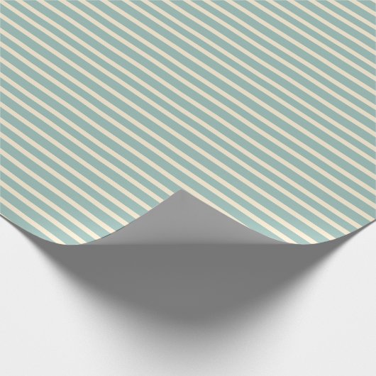 Einfach modernes Bauernhaus Küste blau Streifen Geschenkpapier (Ecke)