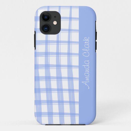 Einfach modernes Blue Lattice Design Case-Mate iPhone Hülle (Rückseite)