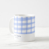 Einfach modernes Blue Lattice Design Kaffeetasse (Vorderseite Links)