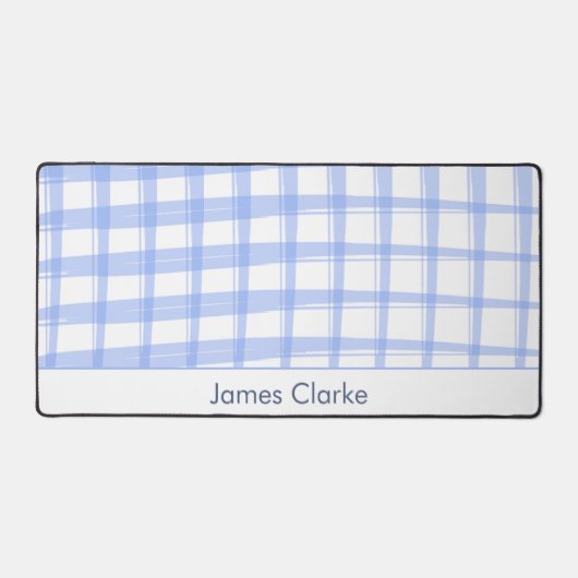 Einfach modernes Blue Lattice Design Schreibtischunterlage (Vorderseite)