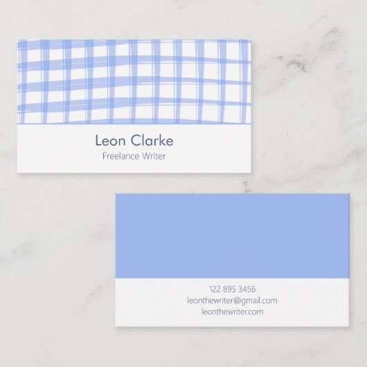 Einfach modernes Blue Lattice Design Visitenkarte (Vorne/Hinten)