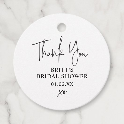 Einfach Modernes Brautparty Gefallen Vielen Dank T Geschenkanhänger (Vorderseite)