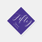 Einfach modernes Drehbuch Lila 50. Geburtstag Serviette (Ecke)